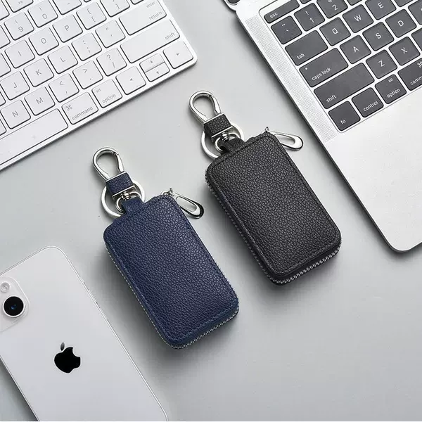 Manufacturer's Ready-Made Wholesale Genuine Leather Car Key Bag, Unisex Zipper Key Bag, Gift High-End