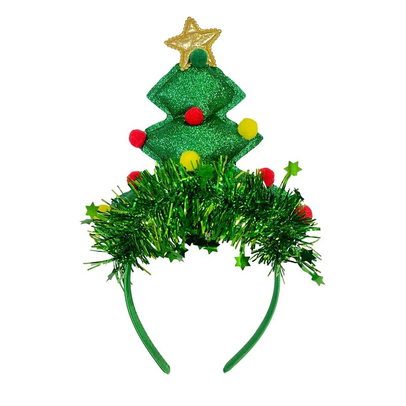 欧米の越境した新型のクリスマスの雪の花のカチューシャのクリスマスツリーの星の色のボールの頭のカチューシャの舞踏会のパーティーは道具を装います。|undefined
