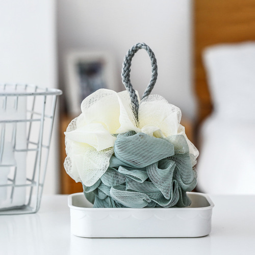 T adult bath ball, two-color splicing foaming net wholesale, elegant large bath towel, bath towel, bath towel