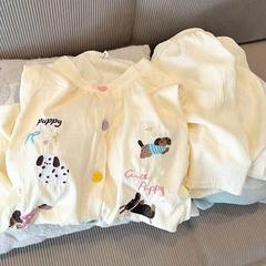 甘くて超かわいい漫画のダックスフントの子犬のパジャマ、女性用夏用半袖ショーツ、学生寮の外出や家庭服に最適です。