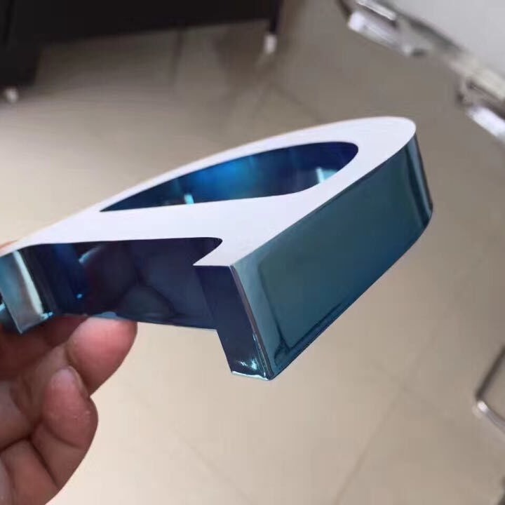 厂家加工门头招牌亚克力发光字精品LED树脂发光字拉丝玫瑰金铝边