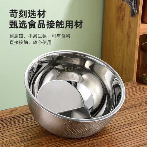 304斜底沥水篮不锈钢淘米器创意家用厨房洗菜沥水篮洗米筛果蔬篮