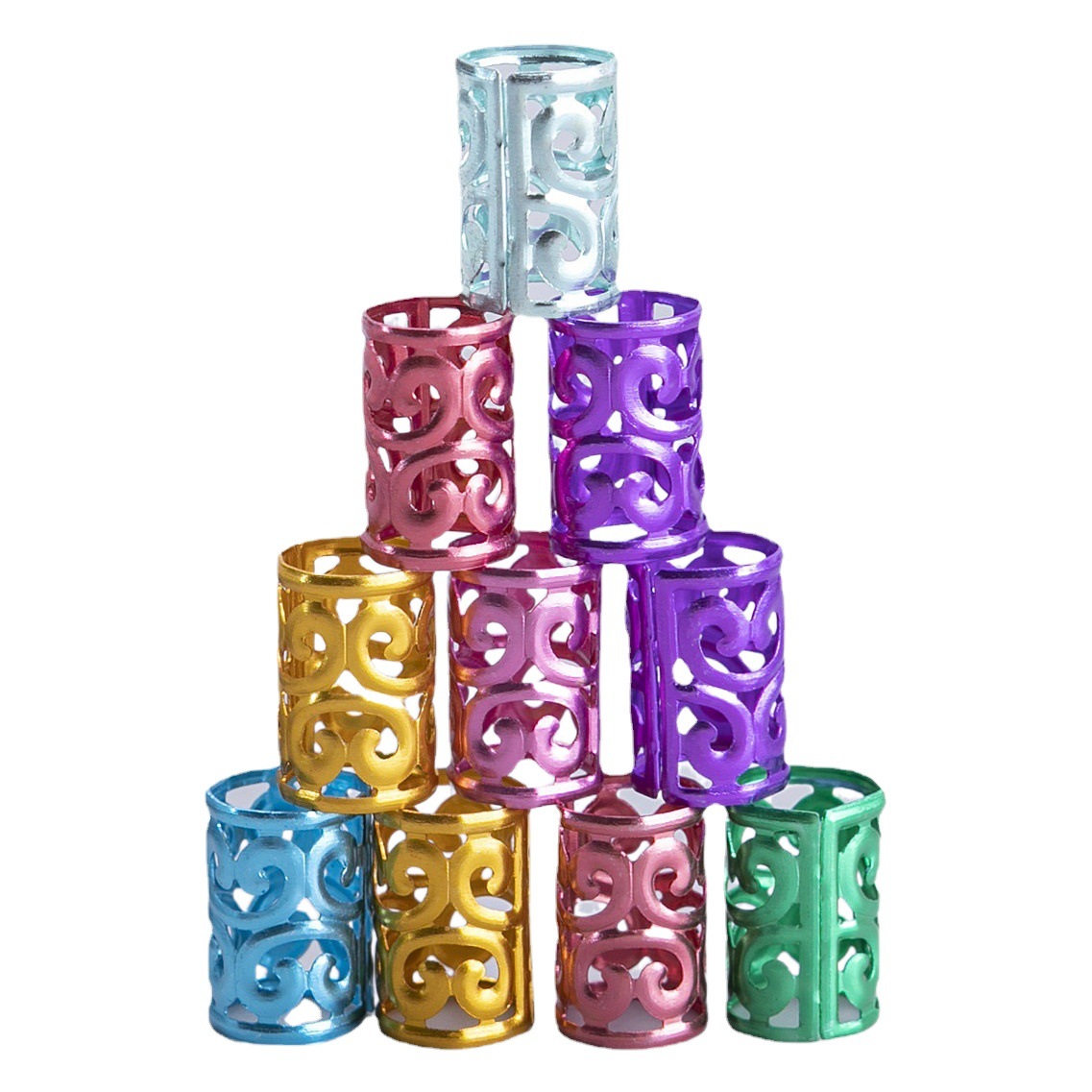 Moda europea y americana trenza sucia trenza pelo hebilla hip hop accesorios para el cabello anillo de pelo de aluminio moda punk Cool Girl padre-hijo bebé peluca anillo tocado