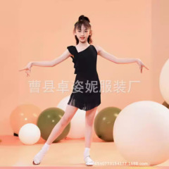 ラテンダンスの女の子の試合規定のワンピースのスーツの夏の新型の子供の流蘇のダンスの演技の練習服