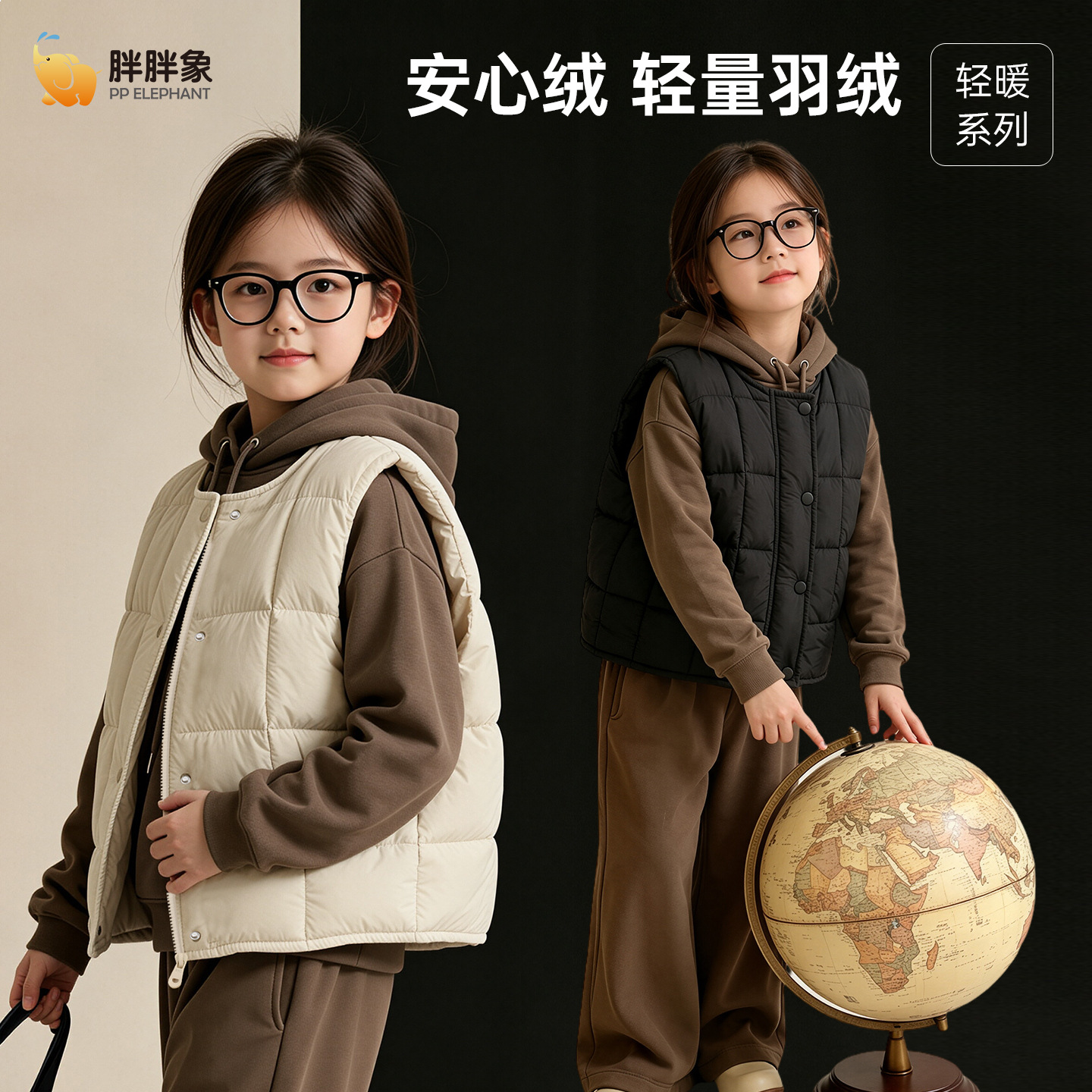 2026 Autumn/Winter New Korean Style Thickened Down Vest for Girls and Children of All Ages, Versatile Waistcoat