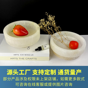 Casual and Accessible Luxury Custom-Made Natural Marble Geometric Fruit Plate Tray Living Room Home Storage Tray Ornaments
