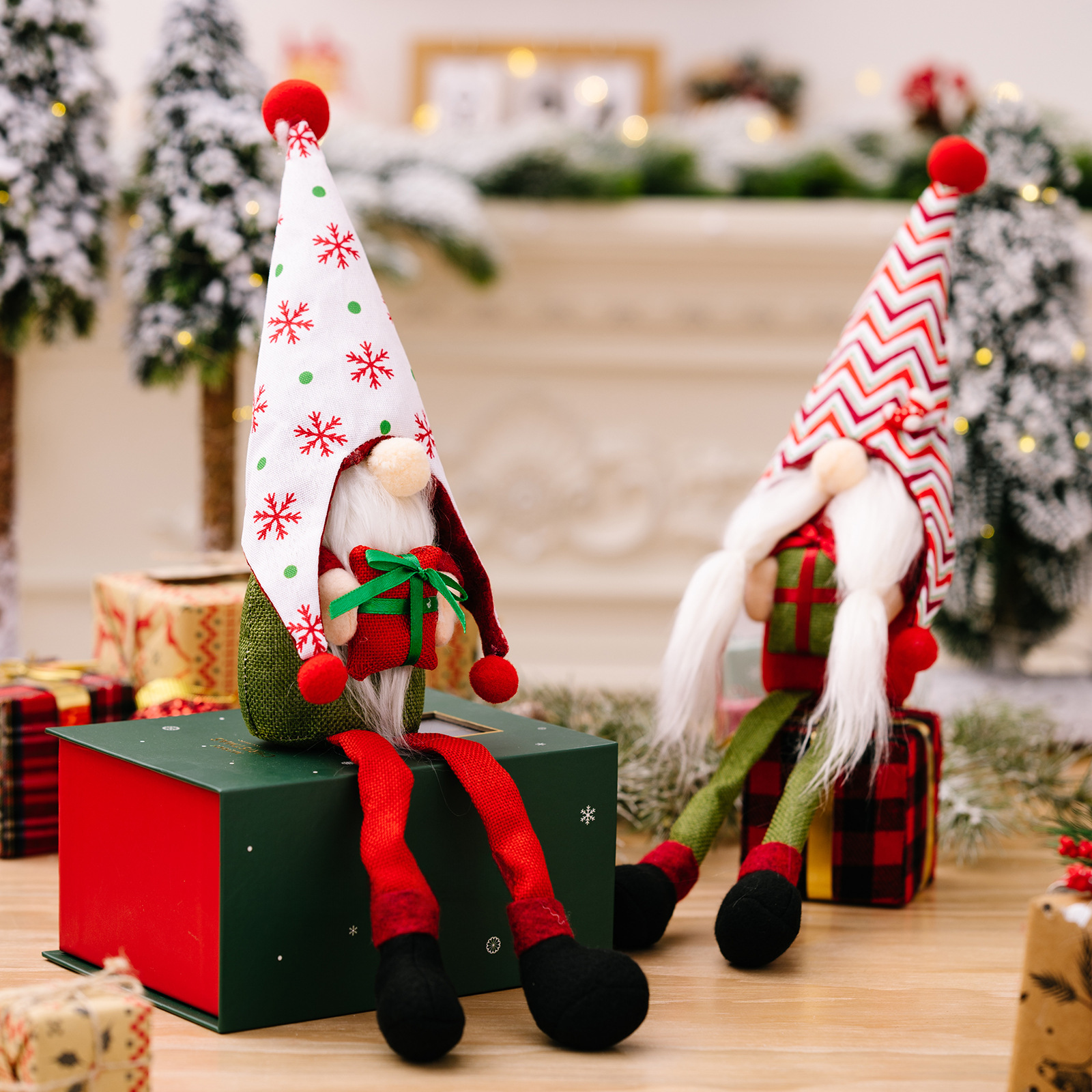 Home & Garden New Christmas Decorations Pointed Hat Hanging Legs Rudolph Doll Christmas Gnome Ornaments Faceless Doll_voghion.com