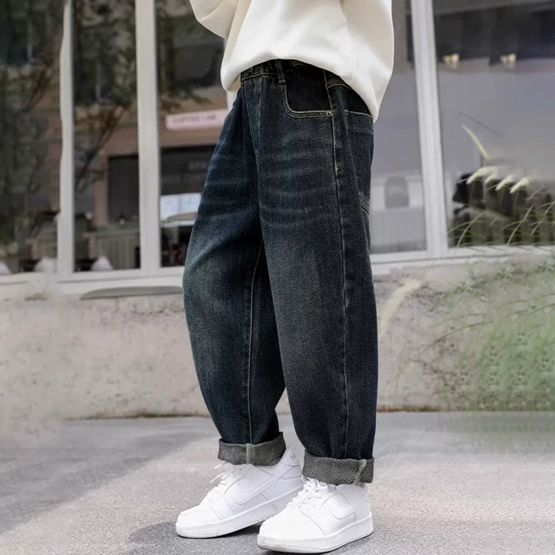 Jeans for boys, children's autumn trousers, for teenagers