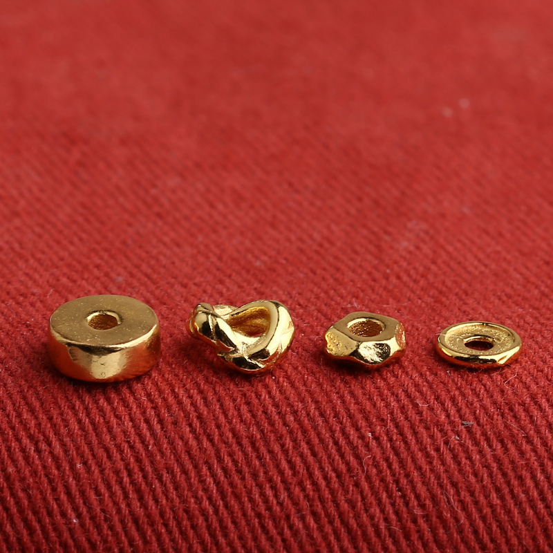 S925 Silver Snake Knot Freeform Hammered Straight-Cut Spacer Silver Gold-Plated Ancient Gold DIY Pendant Accessory