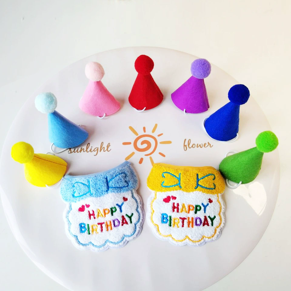 Трансграничные ins домашние животные шляпы день рождения шапка новый кот украшение собаки праздничная шляпа нагрудник