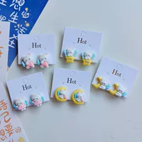 Новый мультфильм свежий мини-студенческий зажим для ушей милый сладкий ангел медведь серьги для девочек без ушей