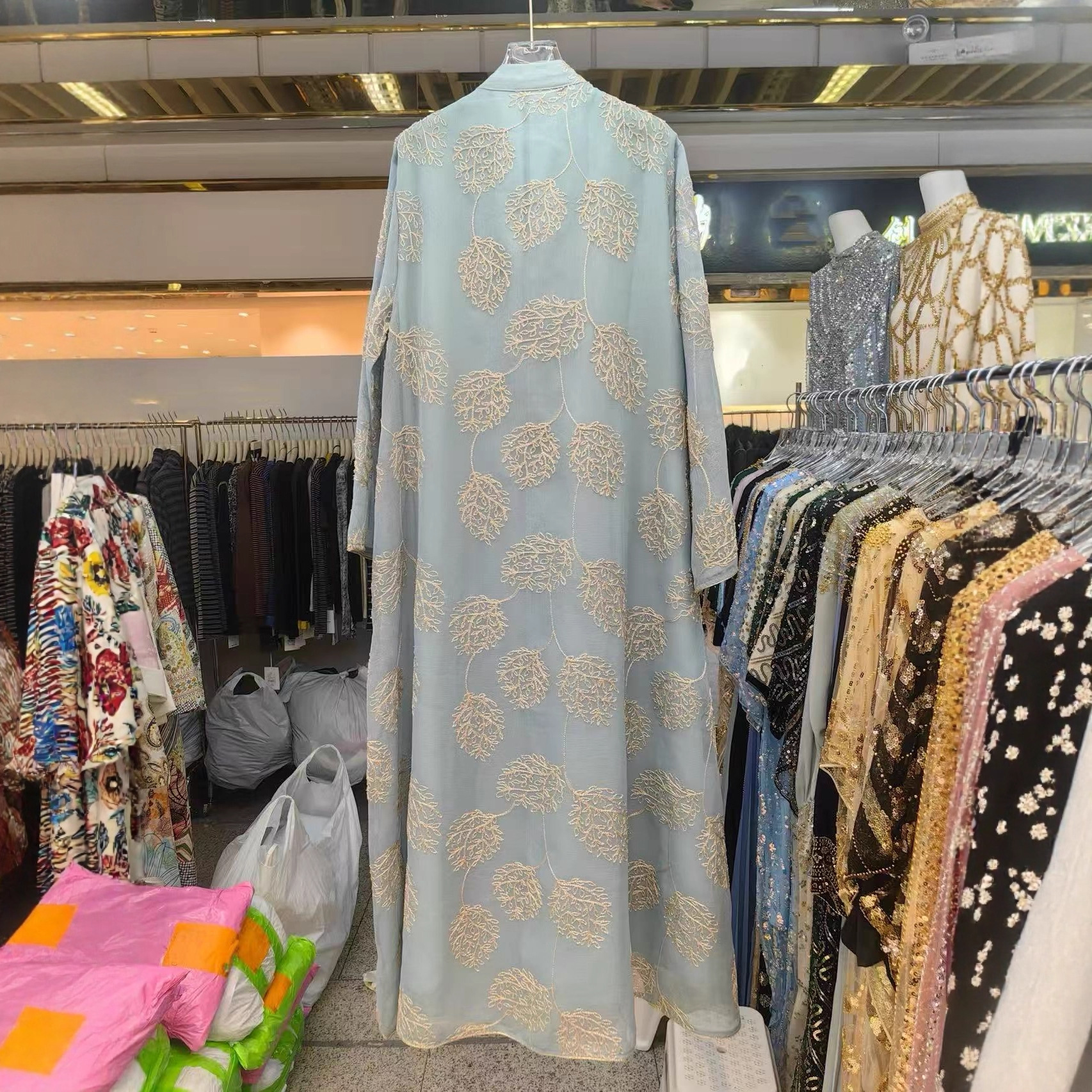 Middle Eastern Foreign Trade Heavy-duty Embroidered Robe For Women, 2025 New Design, Loose Fit, Plus Size, Long-sleeved_ecoleips.com