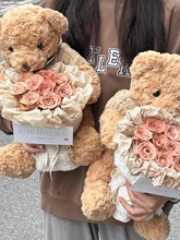 生日礼物女生小熊玩偶永生花花束送给闺蜜男生朋友情人节高级感