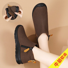 牛筋底妈妈鞋秋冬款2025新款高帮女鞋软底舒适防滑中老年加绒短靴