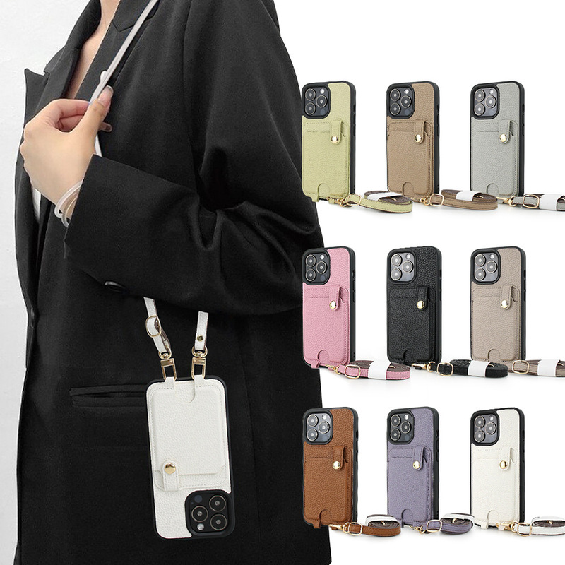 For iPhone Sony Xperia Samsung Galaxy GooglePixel Strap Lanyard Card Case