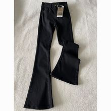 美式黑色微喇牛仔裤女秋装新款修身显弹力喇叭裤高腰百搭马蹄裤