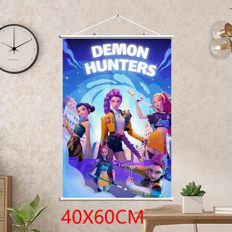 动画kpop demon hunters猎魔女团挂画卷轴墙画40X60CM|undefined