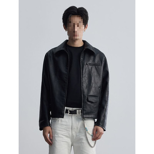 Trendy Young Men's Lapel 2025 Casual New Fashion Loose PU Jacket Motorcycle Jacket Short All-match Leather Jacket