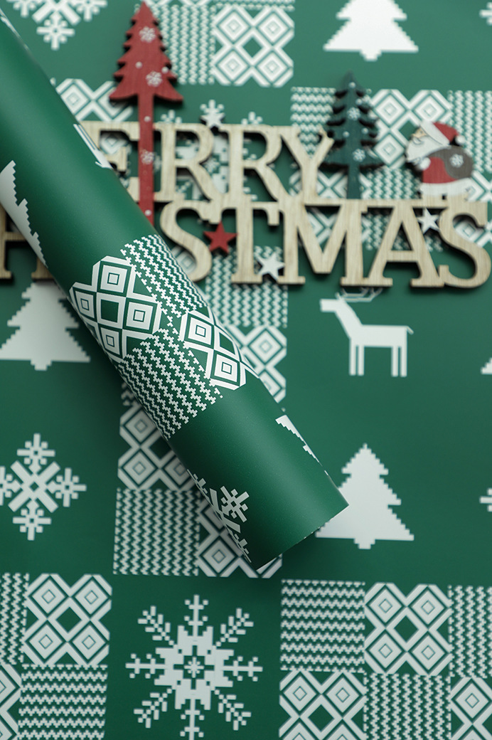 Navidad nuevo paquete de manzana impermeable papel de embalaje de flores papel de embalaje de regalos de Nochebuena