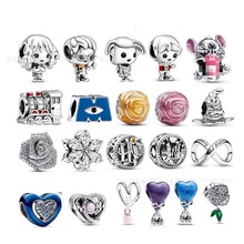 潘家多拉S925纯银珠子哈利系列串珠子魔法学院大孔珠手链DIY配件