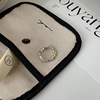 Small design silver ring from pearl, Korean style, trend of season, simple and elegant design, on index finger