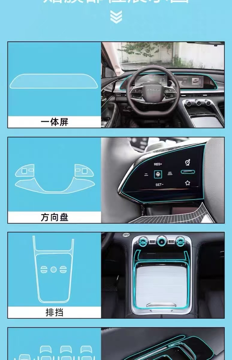 24-25 model Xingtu Lingyun screen interior film, navigation center console screen, Xingyao navigation protection, car interior film