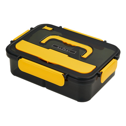 Japanese style microwave oven insulated lunch box student office worker plastic lunch box divided type lunch box with cutlery