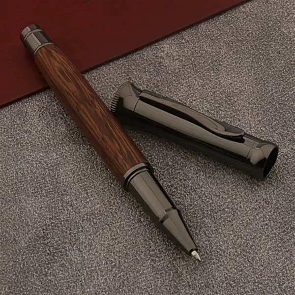 Metal Wooden Signature Pen Black Water Pen Gel Pen Metal Heavy Feel Carbon High-End Ballpoint Gel Pen