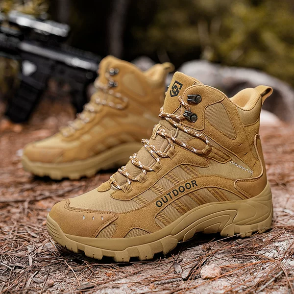 New Winter High-Top Hiking Shoes, Outdoor Sports Cross-Country Hiking Shoes, Non-Slip and Wear-Resistant Combat Boots, Large Size Men's Wholesale