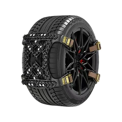 Automobile tire snow chain sedan SUV universal car emergency chain snow crawler tendon snow chain (Tire snow chain) - a-one-piece-black-red-and-yellow-colors-randomly