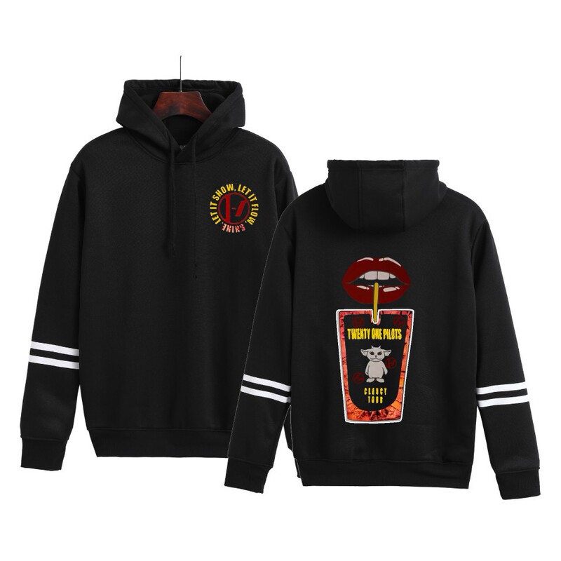 New Cross-Border Twenty One Pilots Twenty One Pilots Pocketless Double Crossbar Men's and Women's Hoodies New Cross-Border Twenty One Pilots Twenty One Pilots Pocketless Double Crossbar Men's and Women's Hoodies