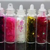 Nail trigger supplies Nail wlyry sequin beads long strip glitter hollow sequins 12 small round bottles 6 models