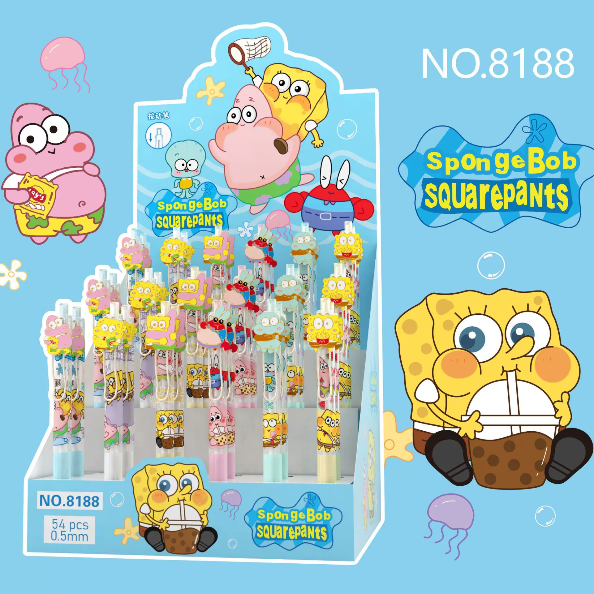  Cartoon slime for buttock skin, rollerball pen for elementary school students, cute stationery, Korean style, anti-stress