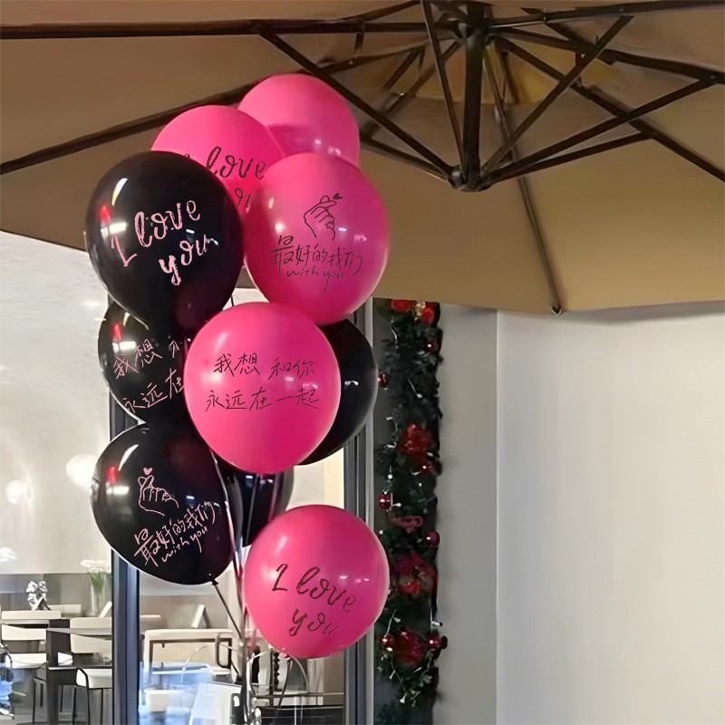 M marca globo de látex boda sala de boda globo de cumpleaños propuesta de matrimonio diseño de globo flotante red de globo rojo
