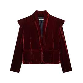 2024秋wish亚马逊eBay酒红天鹅绒棉服