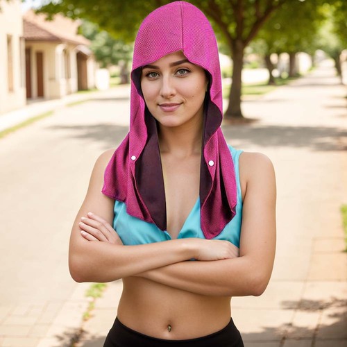 Quick-drying sports cool scarf towel fitness beach camping hoodie U-shaped cooling sun-protective headscarf