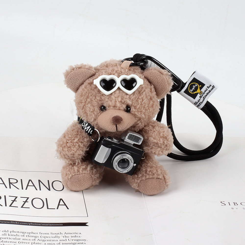 Nueva cámara creativa osos colgante bolsos colgantes muñecas de peluche muñecas pareja llavero regalo creativo