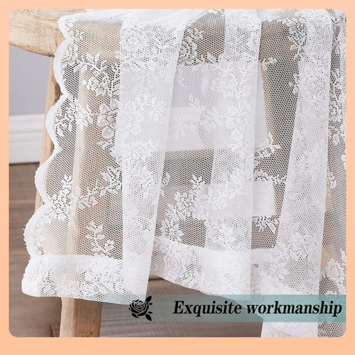✅ All-Purpose Washable Sheer Lace Window Curtain Fabric with Water Wave Pattern Sheer Lace