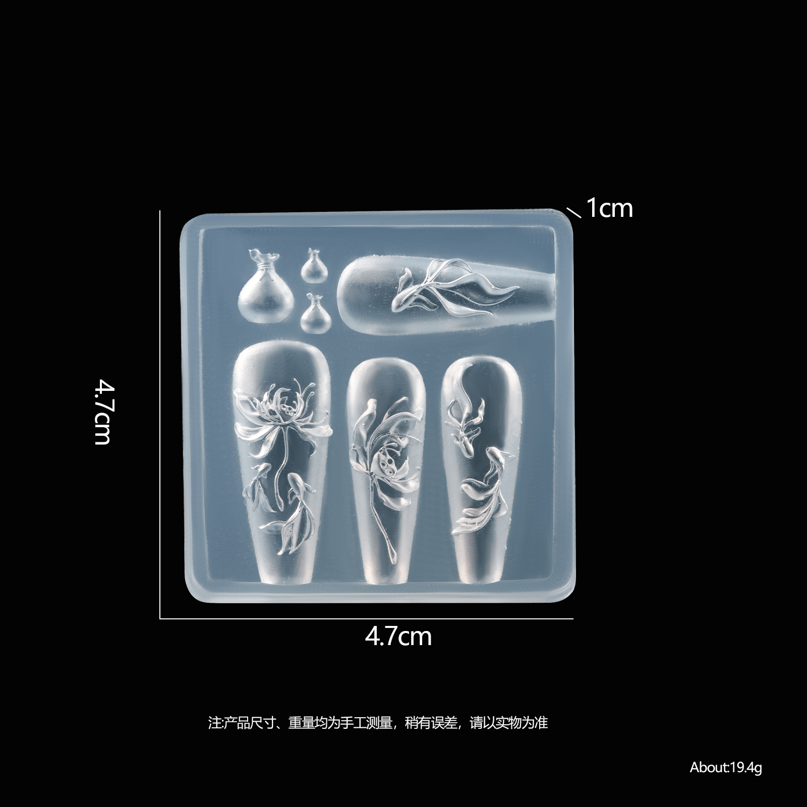 Nail Art 3D Molde de silicona suave Herramientas de tallado Bowknot Nail Art Relieve Joyería de epoxi Nail Art Molde de silicona