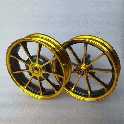 Wheels Suitable for Jog50: Hub - 10inch-nine-claw-dio50-disc-brake-black-gold-set