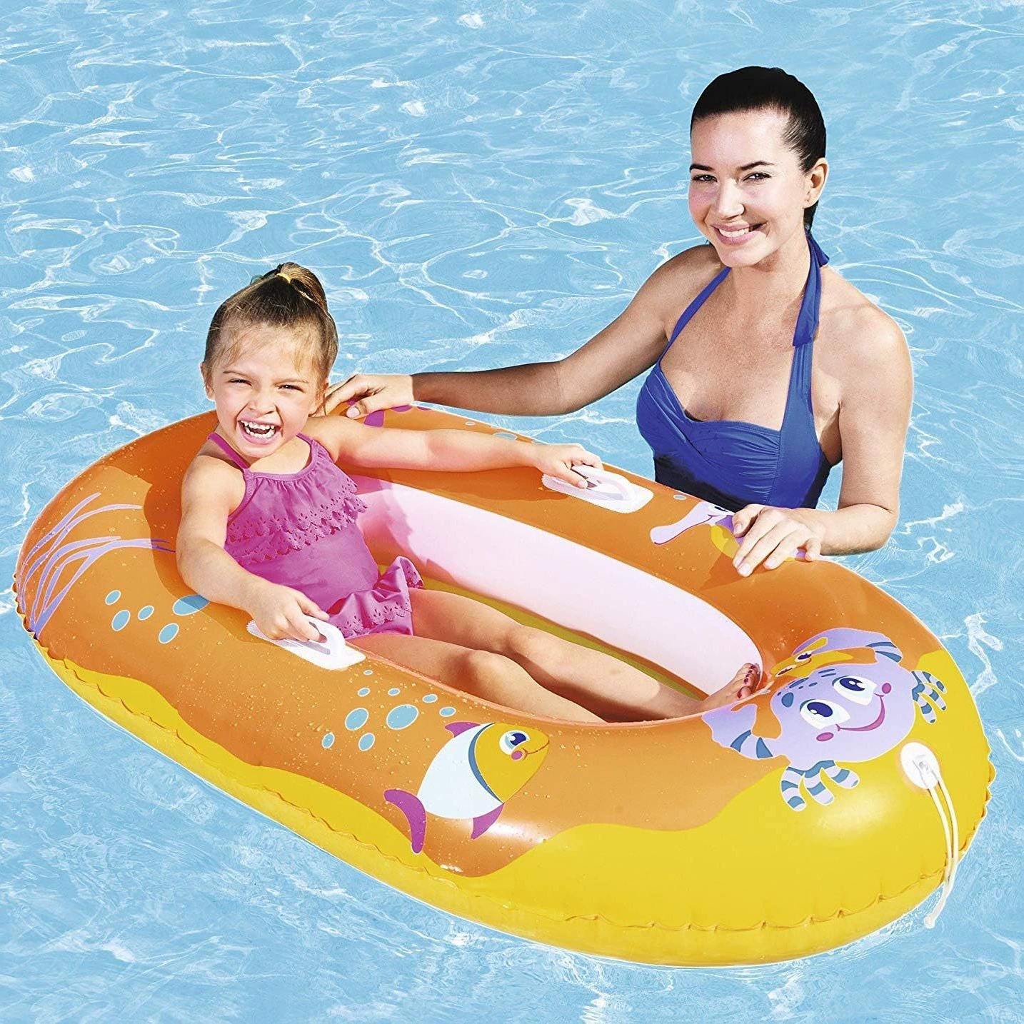 Трансграничные поставки надувной водный катер мультяшный узор плавающая лодка Пляжный бассейн Плавающая лодка Развлечения Плавание Водные игрушки