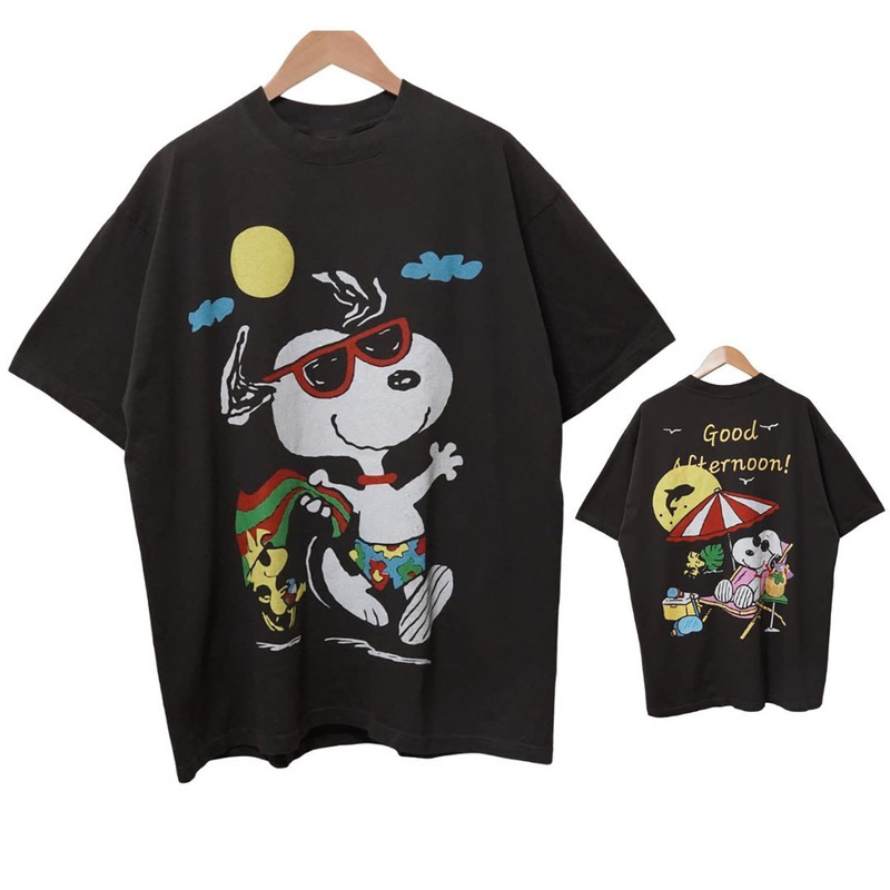 Snoopy Snoopy Kiss Band Joint Cartoon Animation Dog American Casual Childlike Loose Short-Sleeved Men's T-Shirt