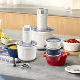 摩飞MR9409绞肉机家用小型佐料机多功能碎肉切料理机捣蒜器搅拌机