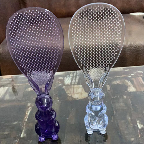 Caili Rice Ladle Cartoon Rabbit Non-stick Rice Scoop Wheat Straw Rice Cooker Serving Spoon Crystal Transparent Household Rice Ladle