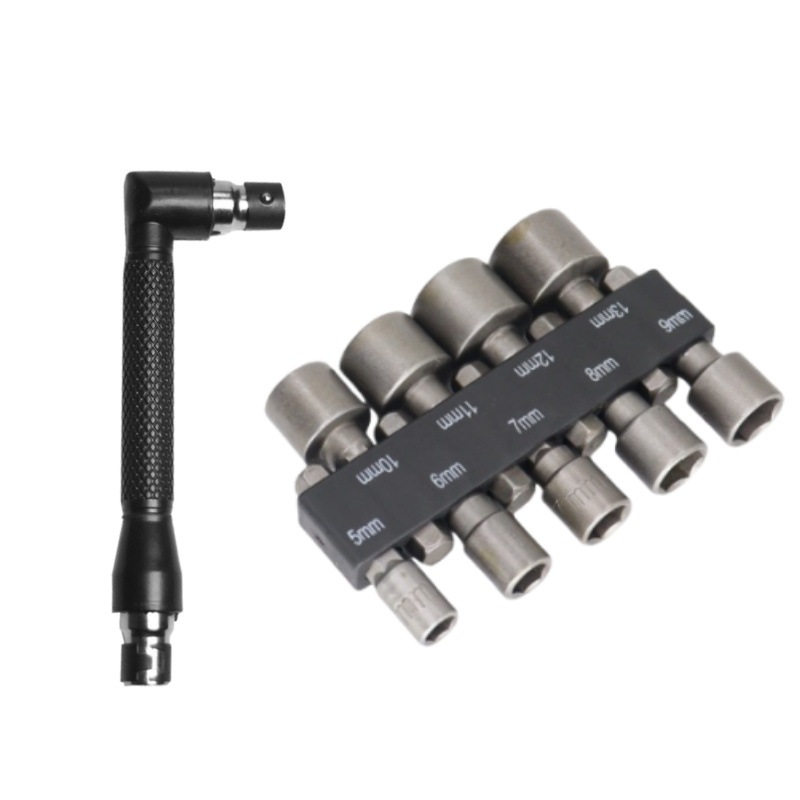 14 unids 9 unids combinación manga hogar herramienta lote cabeza conversión cabeza hex tornillo viento eléctrico lote