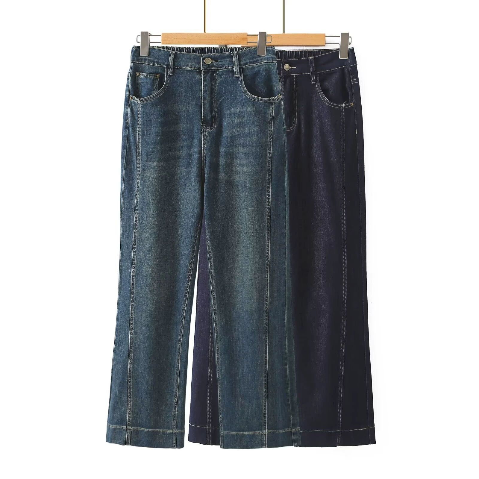 Большие размеры женские джинсы летние новые тонкие прямые джинсы женские большие размеры толстые мм брюки темперамент тонкий 8639