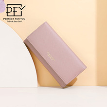 跨境钱包女韩系大容量手拿包新款十字纹PU钱夹多卡位长款钱包女式