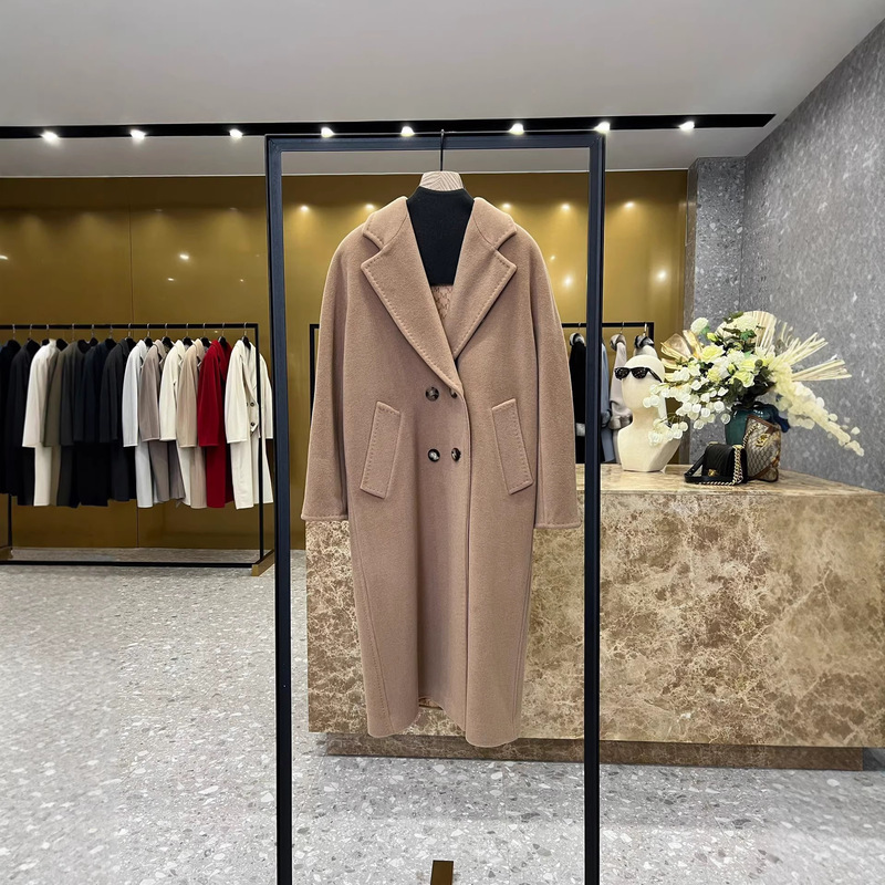 Max101801 Cashmere Coat for Women 2025 New Classic Camel Color Classy Double-Sided Wool Long Coat for Women