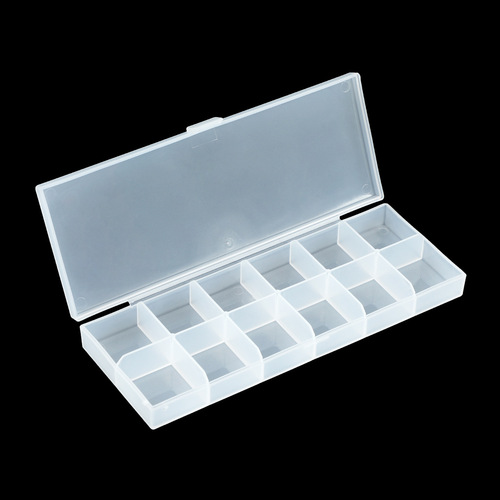 Minimalist sanding transparent 12-grid nail plate storage box