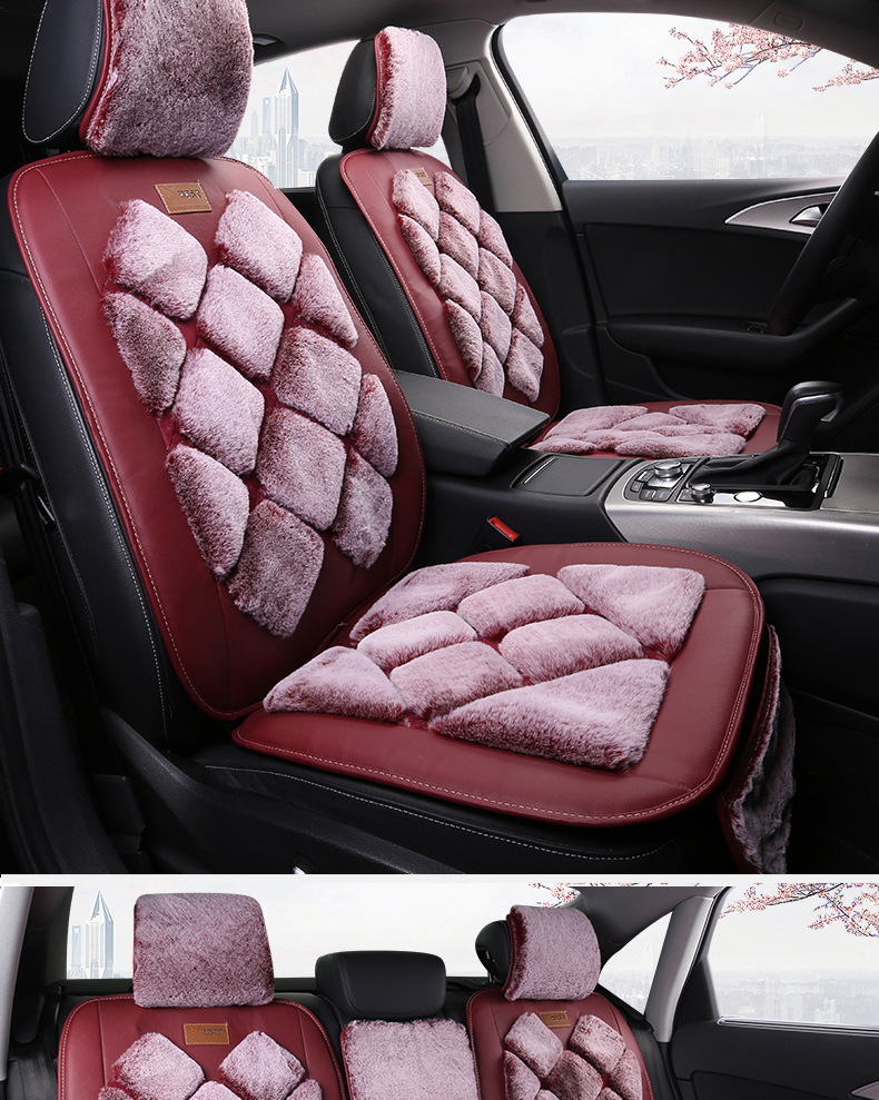 New car seat cushion winter plush car cushion rear winter warm wool cushion women's car seat fleece-lined seat cushion